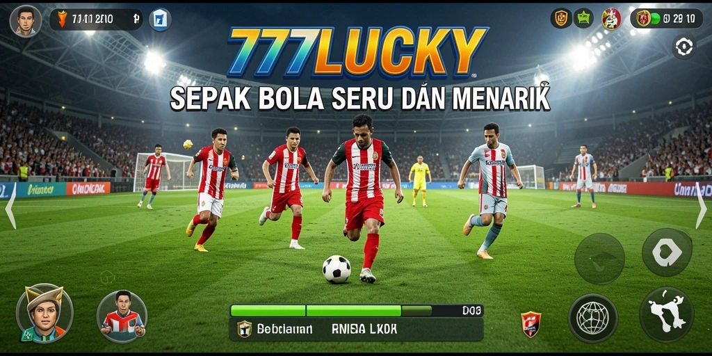 Tampilan mendebarkan dari gameplay sepak bola 777LUCKY
