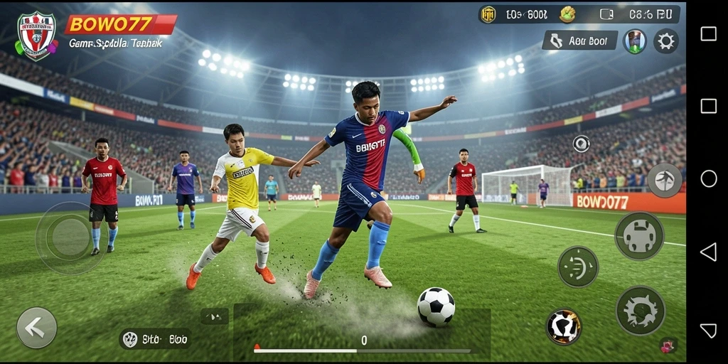 Tampilan menarik dari gameplay sepak bola di BOWO77.