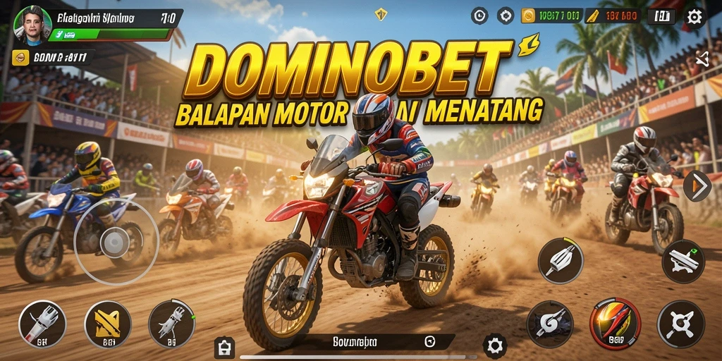 Gameplay <strong>DOMINOBET</strong> dengan balapan motor yang mendebarkan dan grafis yang memukau.