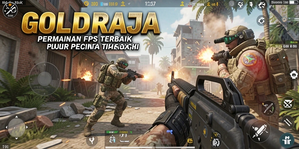 Tampilan gameplay mendebarkan dari GOLDRAJA, menampilkan aksi yang intens.