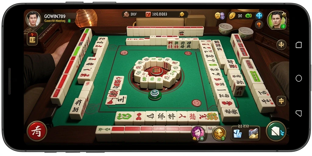Screenshot GOWIN789 dengan tampilan gameplay Mahjong yang menarik.