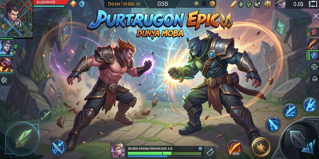 Screenshot JUJUR4D menampilkan aksi intens dalam pertempuran MOBA.