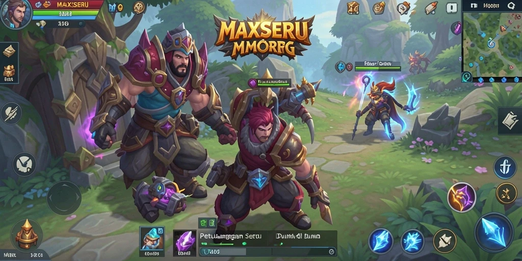 Tangkapan layar utama MAXSERU menampilkan aksi seru dalam dunia MMORPG.