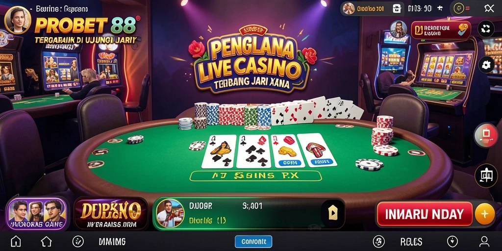 Tampilan gameplay Live Casino PROBET88 yang mendebarkan dan interaktif.