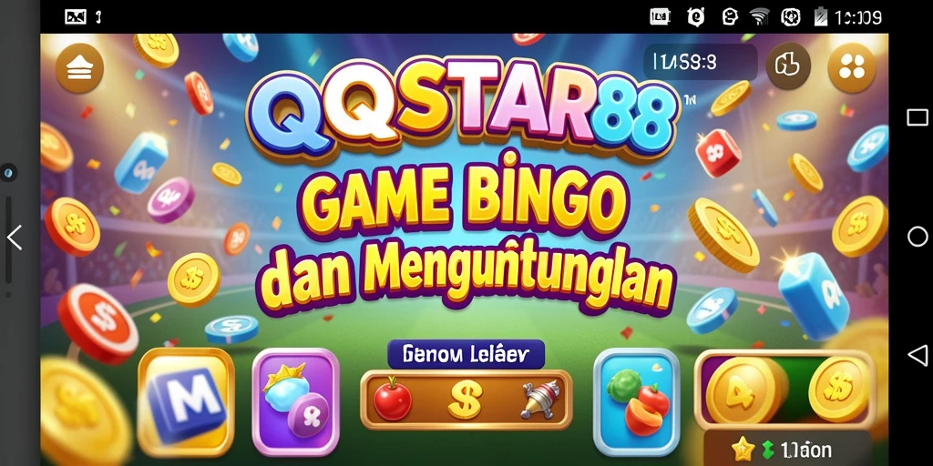 Tampilan gameplay menegangkan dalam aplikasi Bingo QQSTAR88.