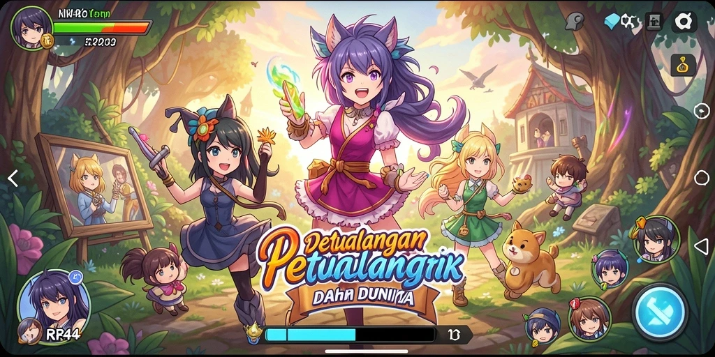 Tampilan gameplay yang memukau di dunia Anime.