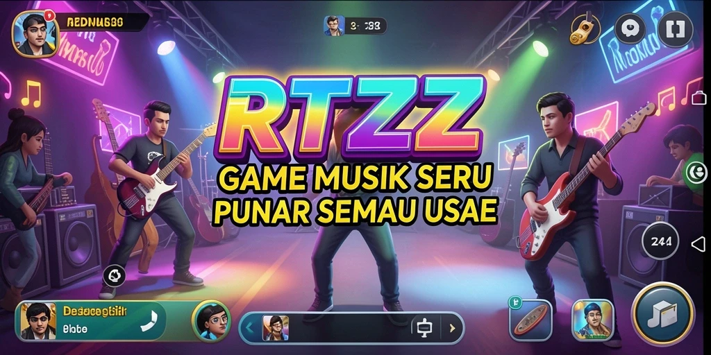 Screenshot RTZZ menampilkan gameplay yang interaktif dan penuh warna.