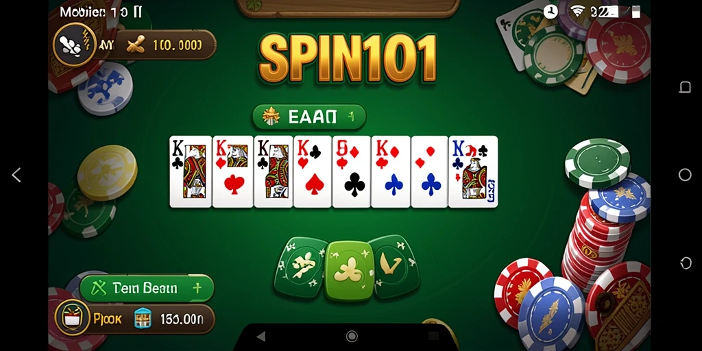 Tampilan gameplay seru dari SPIN101 dengan berbagai fitur Domino.
