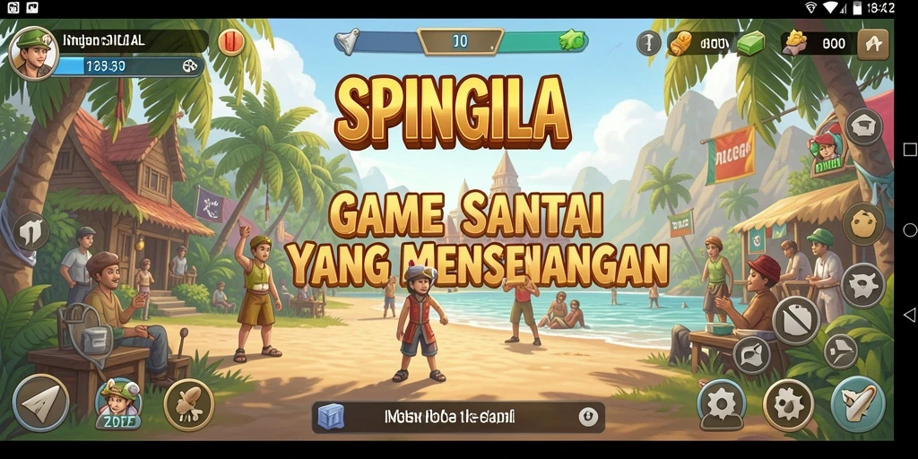 Tampilan gameplay SPINGILA yang ceria dan menggembirakan.