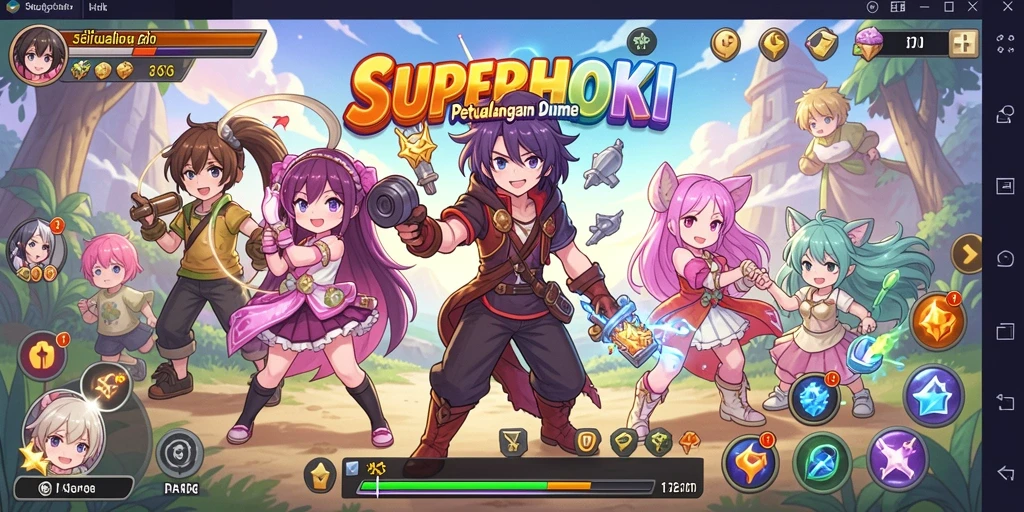 Gameplay SUPERHOKI dengan karakter anime yang menakjubkan.